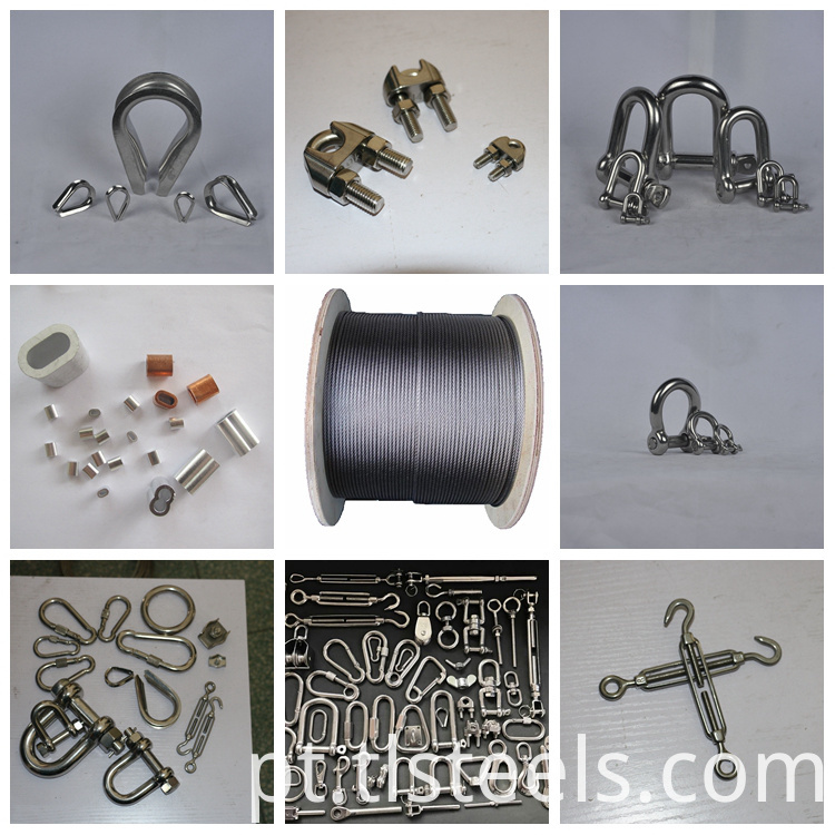 Cabo de aço inoxidável 316 SUS SUS 316 Stainless Steel Wire Rope